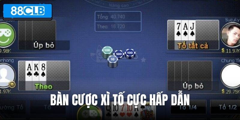 Bàn cược Xì tố cực hấp dẫn